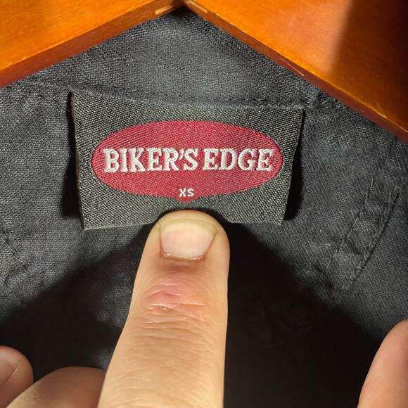 Bikers Edge Button Up Motorcycle Vest Women's XS Black Sleeveless Floral Biker - Picture 4 of 9